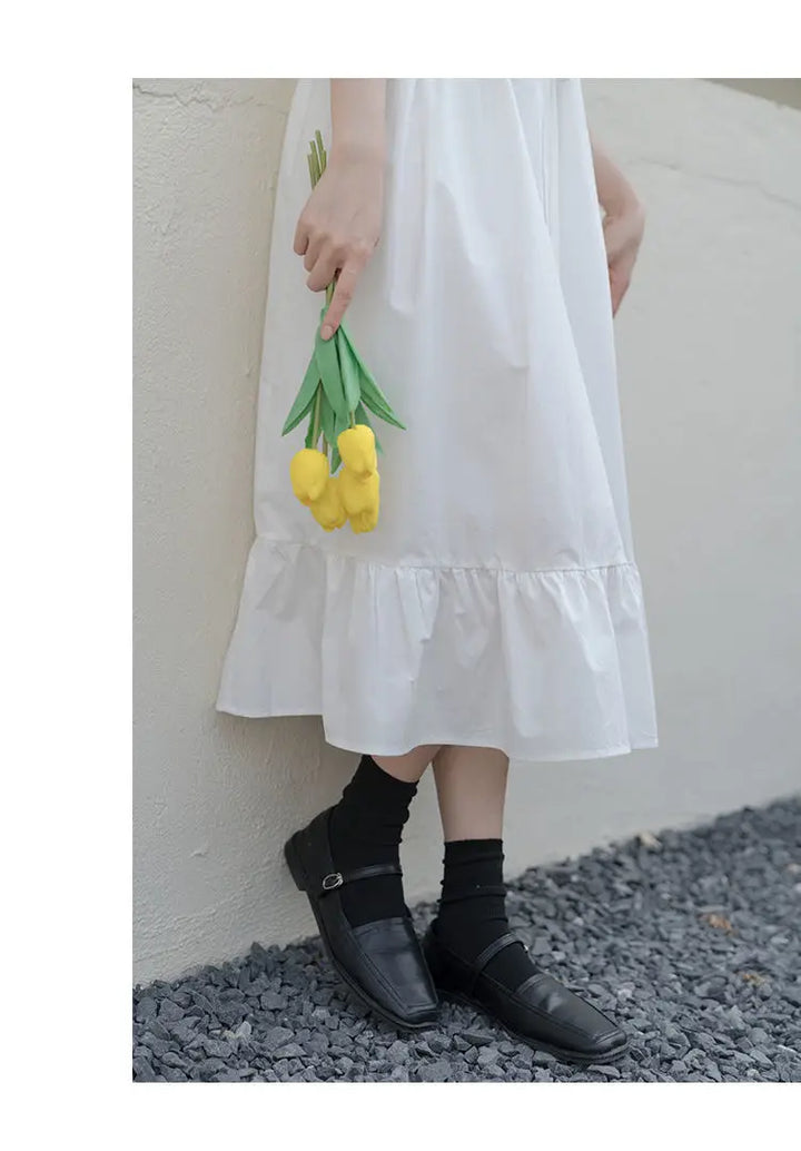 Elegant Long Dress With Short Sleeves