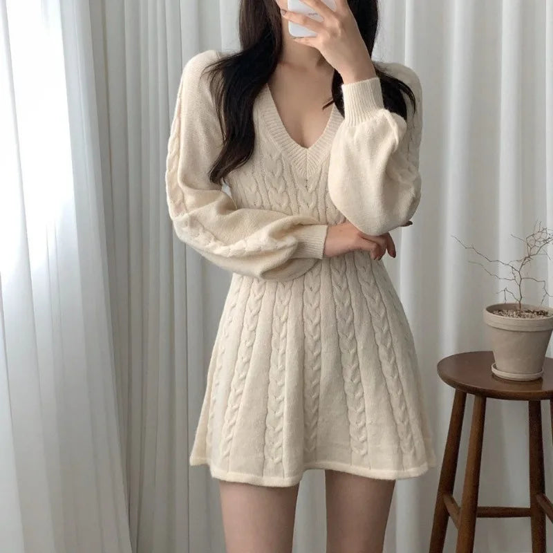 Elegant Knitted Mini Dress