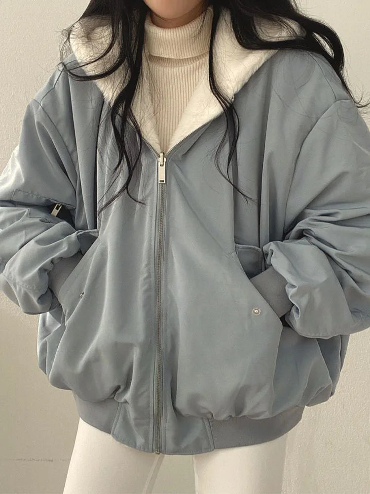 Warm Reversible Parka With Pockets