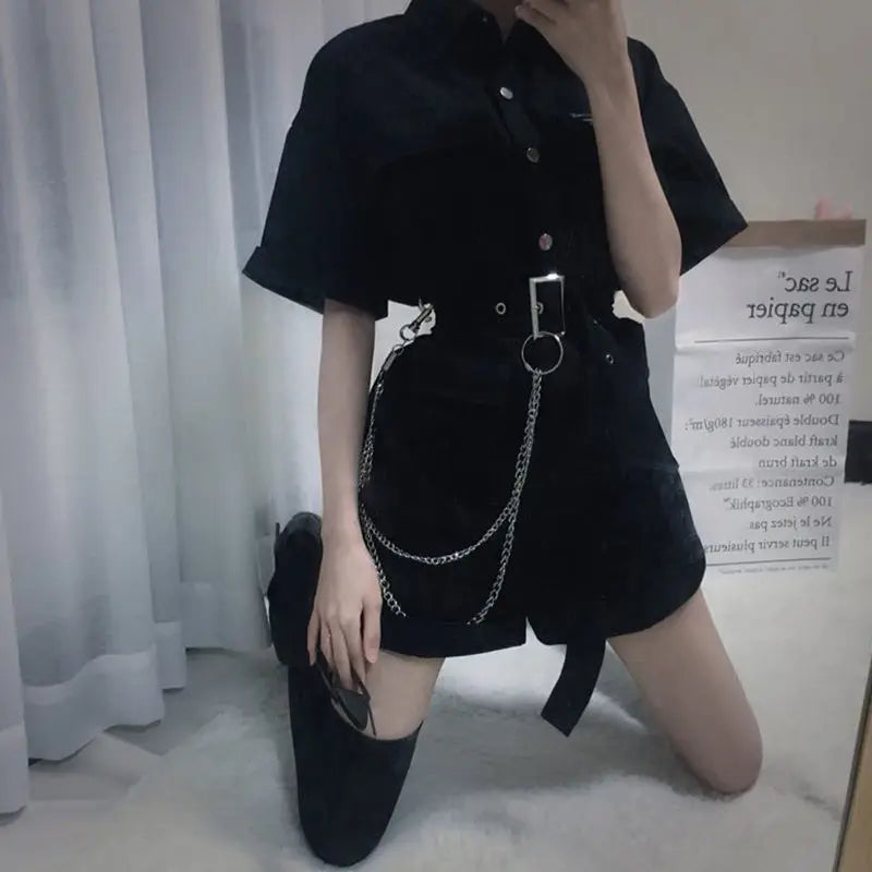 Multi-Pocket Jumpsuit with Belt