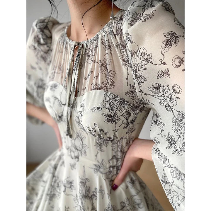 Floral Printed Chiffon Dress