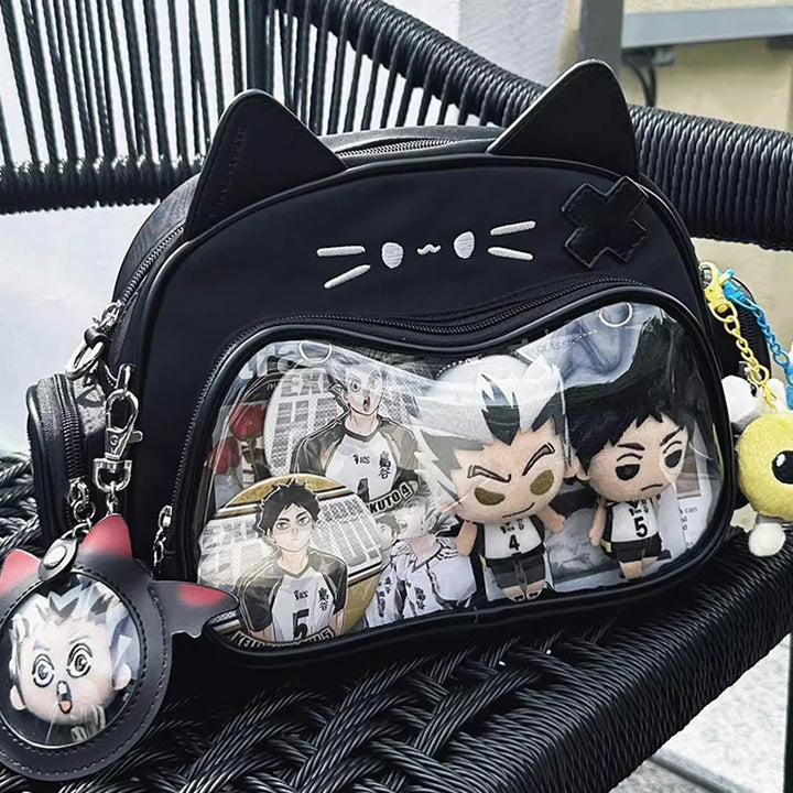 Kawaii Cat Bag With Clear Window