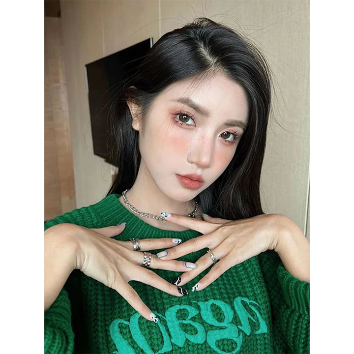 Green Cropped Knitted Jumper