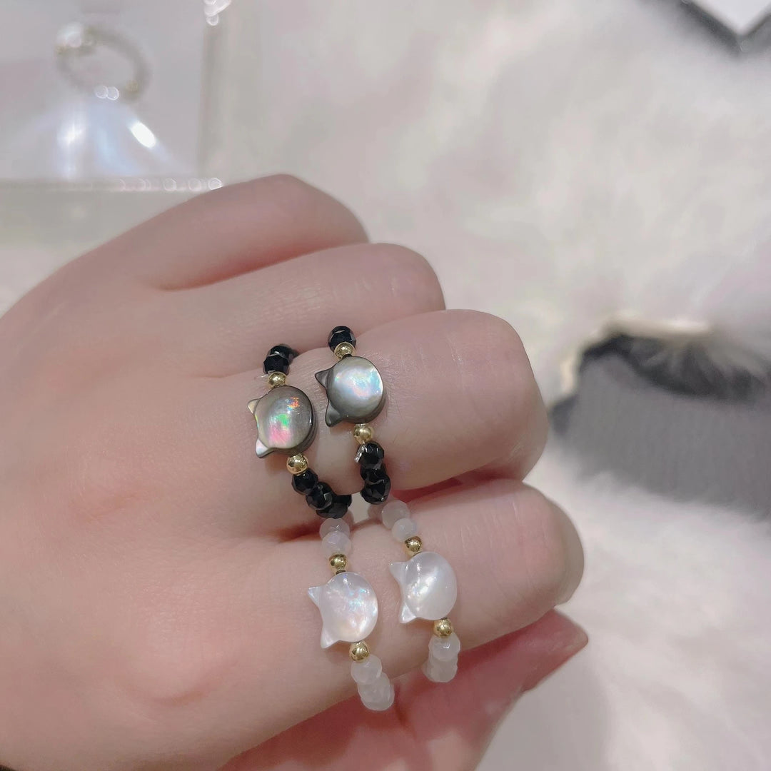 Moonstone Cat Finger Ring