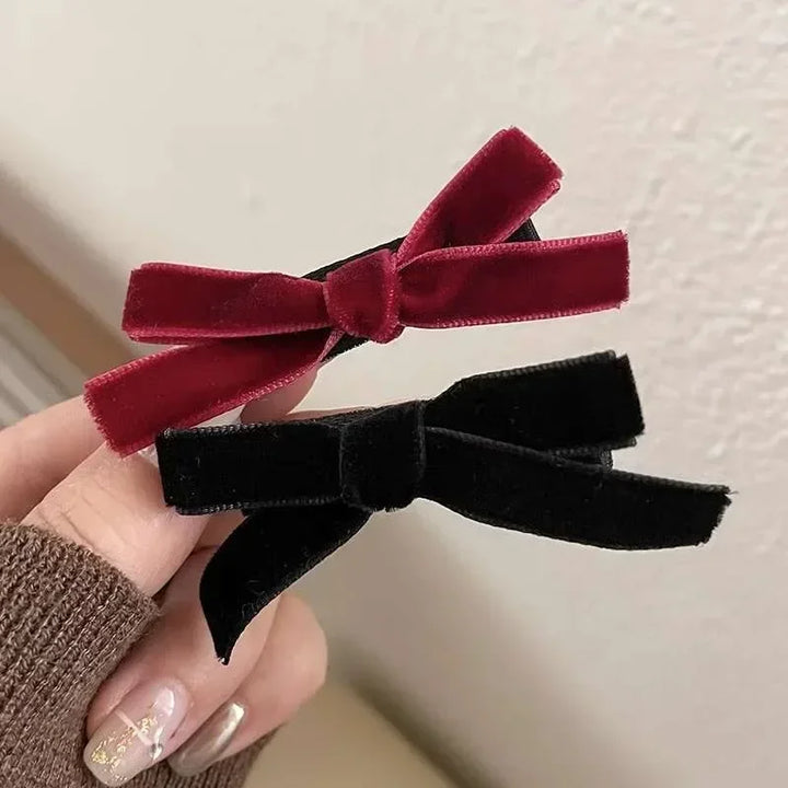 Velvet Bowknot Ribbon Hairpin (10 pcs)