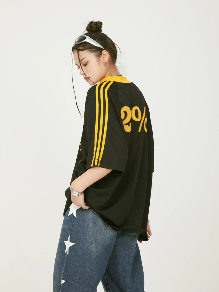 "ROCKSTA" Oversized Sport Tee "2%" Printed Back