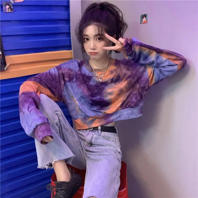 Tie Dye Cropped Sweater