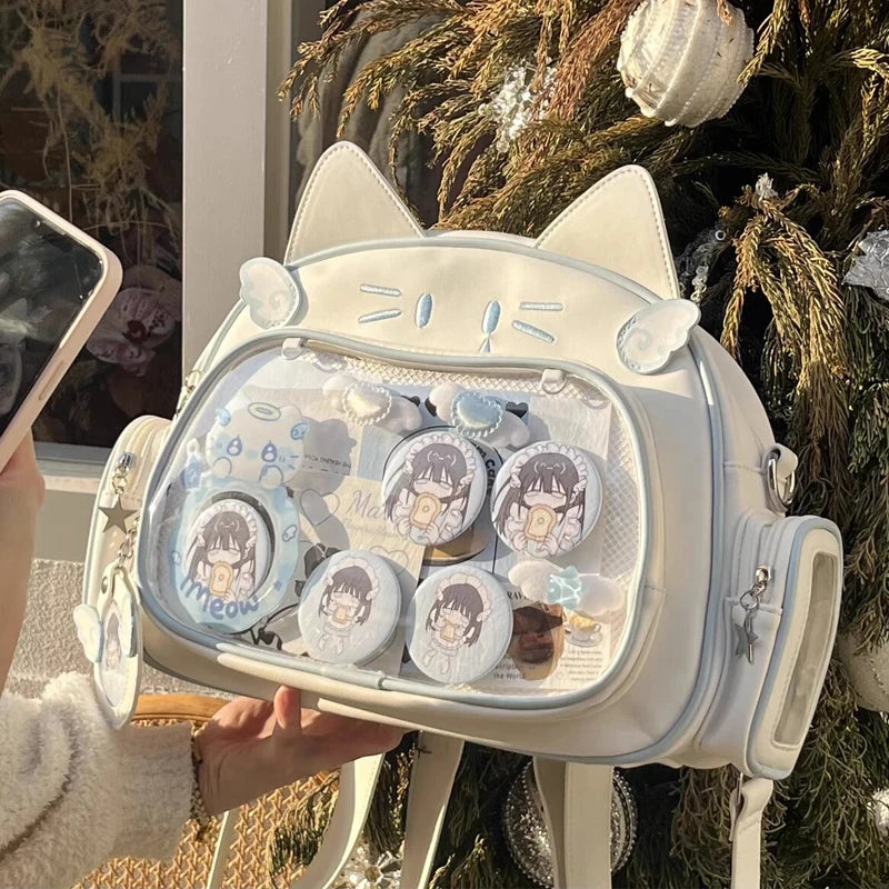 Kawaii Cat Bag With Clear Window