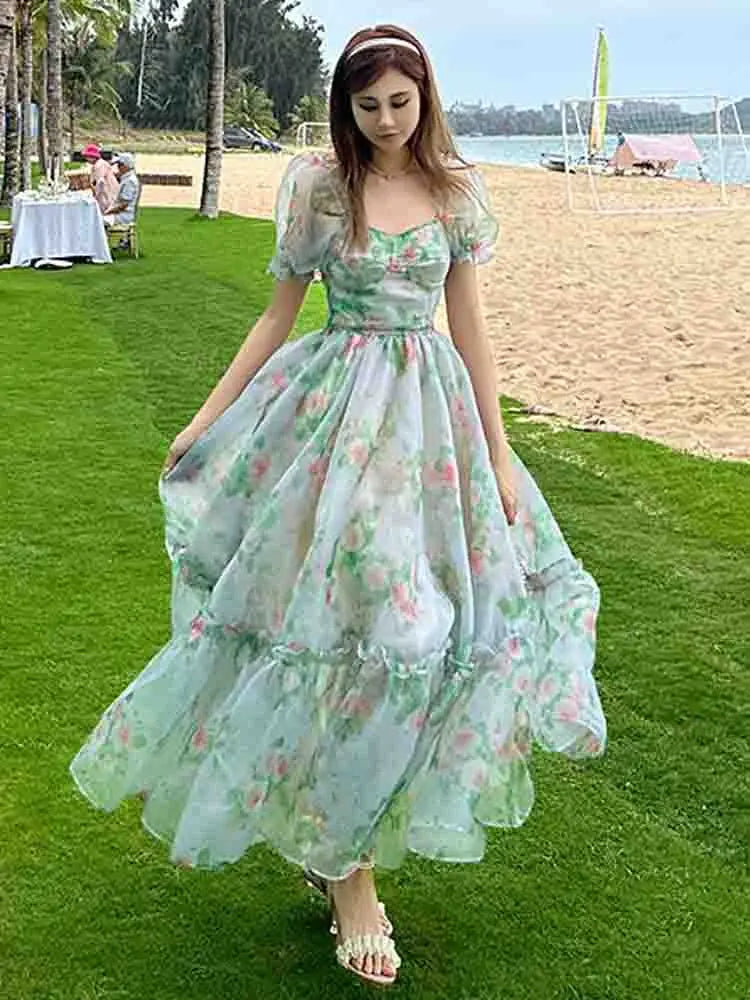 Fairy-Like Elegant Floral Midi Dress